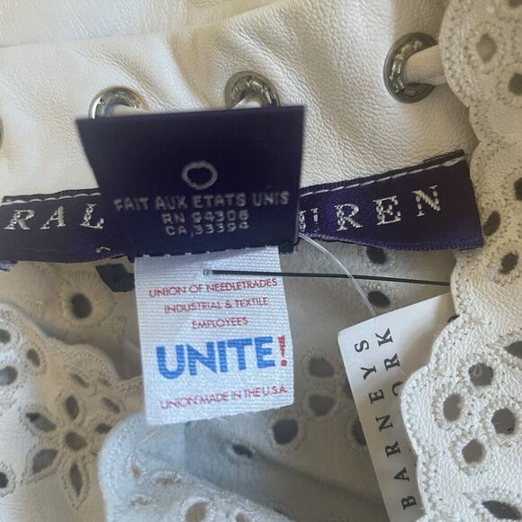 Ralph Lauren Collection Leather Corset Eyelet Crop Top Cami Vintage 2000 Runway - Picture 3 of 16